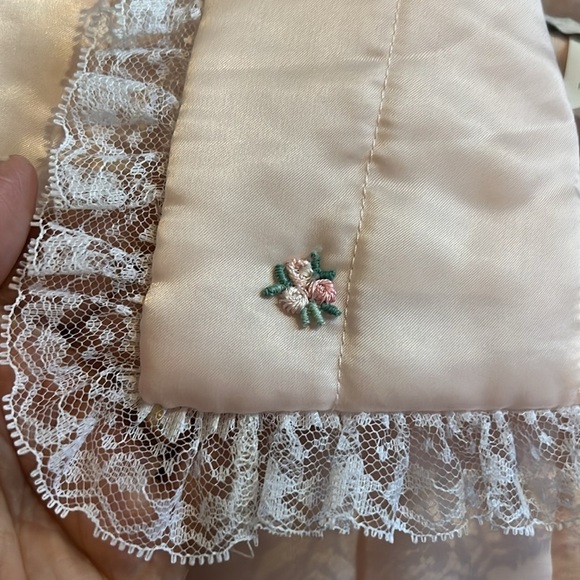 Nanette Undies Co Blush Pink Quilted Bed Jacket USA Medium - Picture 3 of 9